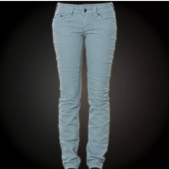 AFFLICTION Women's Denim Jeans RAQUEL FLEUR TEAL E - Picture 2 of 9